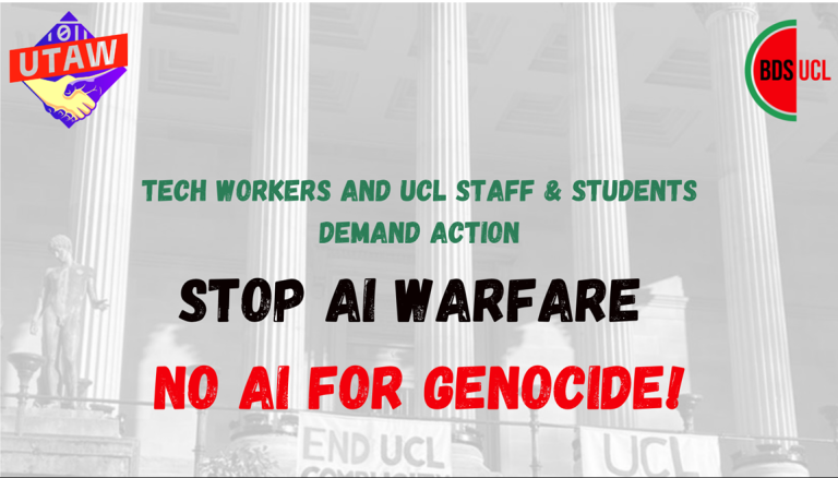 SEMINAR: AI, ethics and war: Ethical challenges for workers and steps toward resistance. Thursday 18th June 2026 @ 6:00 PM – 8:00 PM, on the UCL campus in Bloomsbury